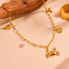 Wholesale Jewelry Titanium Steel Geometric Sea Life Shell Pearl Beach Necklace Electroplating For Women