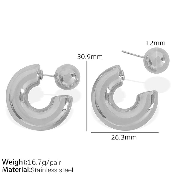 Wholesale Jewelry 316L Stainless Steel Geometric Spherical Electroplating Light Luxury Elegant Women's Jewelry