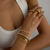 Wholesale Jewelry Titanium Steel Geometric Style String Of Pearls Bracelet With Electroplating