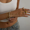 Wholesale Jewelry Titanium Steel Geometric Style String Of Pearls Bracelet With Electroplating