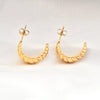 Wholesale Jewelry Titanium Steel Geometric Ushaped And Cshaped Electroplated Croissant Earrings For Women
