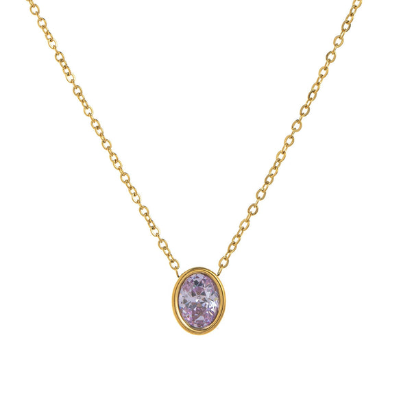 Wholesale Jewelry Titanium Steel Geometric Vintage Electroplating Ochain Pendant Necklace
