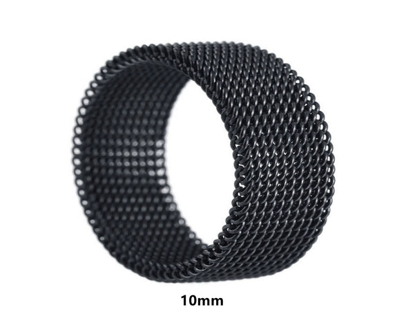Wholesale Jewelry Titanium Steel Geometric Woven Mesh Deformation Ring Electroplated