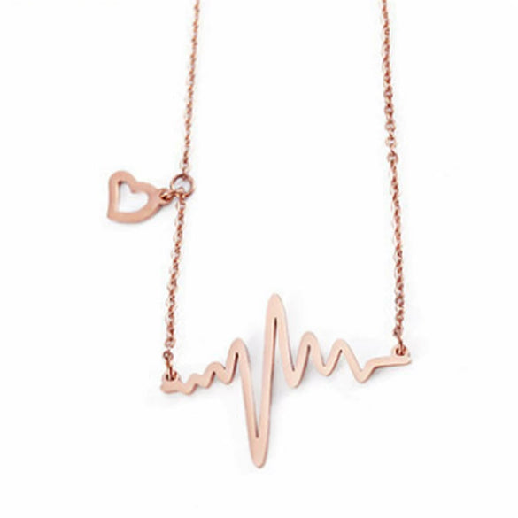 Wholesale Jewelry Titanium Steel Gold Color Pendant Necklace With Flower Pattern For Women Polished Box Chain