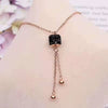 Wholesale Jewelry Titanium Steel Gold Color Pendant Necklace With Flower Pattern For Women Polished Box Chain