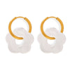 Wholesale Jewelry 316L Stainless Steel Gold Plated Chain With Flower Resin Pendant Fresh Simple Style For Women