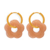 Wholesale Jewelry 316L Stainless Steel Gold Plated Chain With Flower Resin Pendant Fresh Simple Style For Women