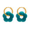 Wholesale Jewelry 316L Stainless Steel Gold Plated Chain With Flower Resin Pendant Fresh Simple Style For Women