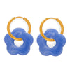 Wholesale Jewelry 316L Stainless Steel Gold Plated Chain With Flower Resin Pendant Fresh Simple Style For Women