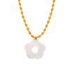 Wholesale Jewelry 316L Stainless Steel Gold Plated Chain With Flower Resin Pendant Fresh Simple Style For Women