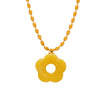 Wholesale Jewelry 316L Stainless Steel Gold Plated Chain With Flower Resin Pendant Fresh Simple Style For Women