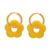 Wholesale Jewelry 316L Stainless Steel Gold Plated Chain With Flower Resin Pendant Fresh Simple Style For Women