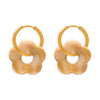 Wholesale Jewelry 316L Stainless Steel Gold Plated Chain With Flower Resin Pendant Fresh Simple Style For Women