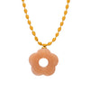Wholesale Jewelry 316L Stainless Steel Gold Plated Chain With Flower Resin Pendant Fresh Simple Style For Women