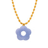 Wholesale Jewelry 316L Stainless Steel Gold Plated Chain With Flower Resin Pendant Fresh Simple Style For Women
