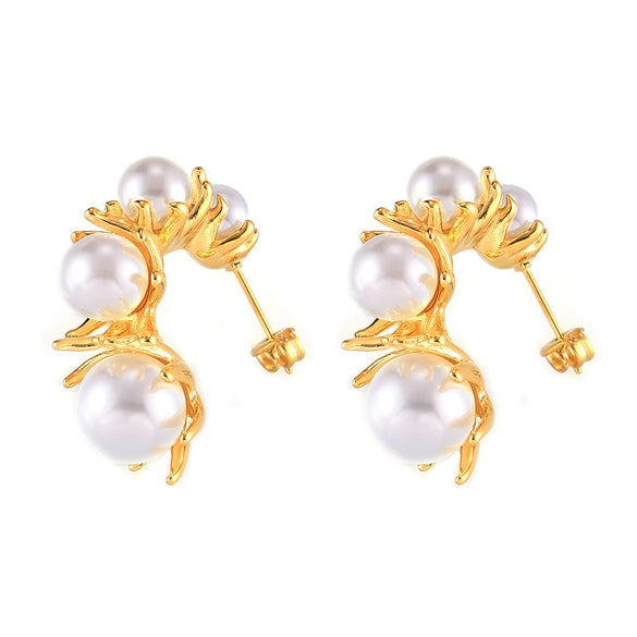 Wholesale Jewelry 316L Stainless Steel Gold Plated Geometric Cshaped Earrings For Women