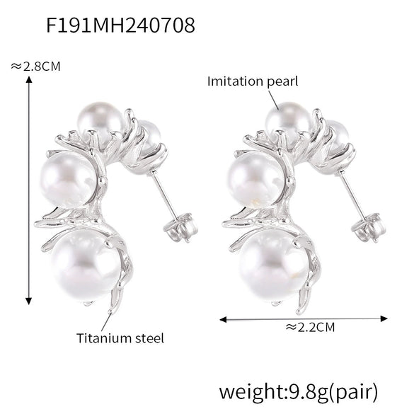 Wholesale Jewelry 316L Stainless Steel Gold Plated Geometric Cshaped Earrings For Women