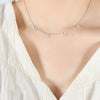 Wholesale Jewelry 316L Stainless Steel Gold Plated Geometric Letter Pendant Collarbone Necklace For Women