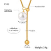 Wholesale Jewelry 316L Stainless Steel Gold Plated Geometric Round Bead Tassel Pendant Necklace For Women