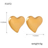 Wholesale Jewelry 316L Stainless Steel Gold Plated Irregular Heart Shaped Earrings