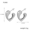 Wholesale Jewelry 316L Stainless Steel Gold Plated Irregular Heart Shaped Earrings