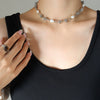 Wholesale Jewelry 316L Stainless Steel Gold Plated Retro Elegant Freshwater Pearl Kink Chain Necklace And Bracelet Set