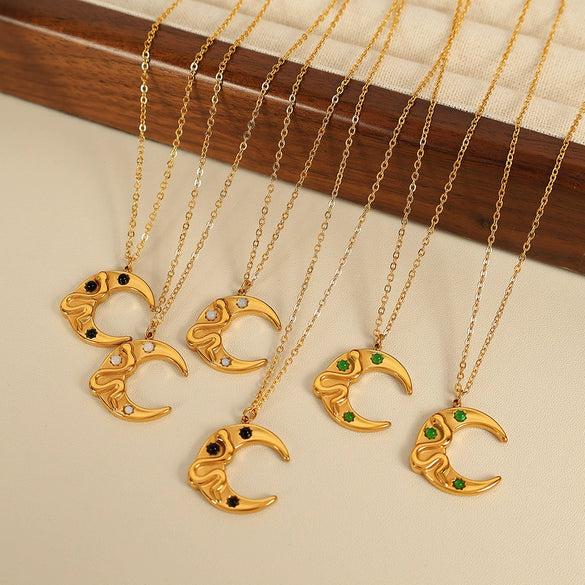 Wholesale Jewelry 316L Stainless Steel Goldplated Clavicle Necklace Simple Design Light Luxury For Women