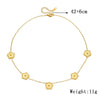 Wholesale Jewelry Titanium Steel Goldplated Fivepetal Flower Chain Necklace