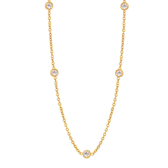 Wholesale Jewelry 316L Stainless Steel Goldplated Geometric Diamondembedded Clavicle Chain For Women Niche Style