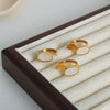 Wholesale Jewelry 316L Stainless Steel Goldplated Geometric Opening Ring For Women