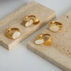 Wholesale Jewelry 316L Stainless Steel Goldplated Geometric Opening Ring For Women
