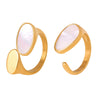 Wholesale Jewelry 316L Stainless Steel Goldplated Geometric Opening Ring For Women