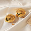 Wholesale Jewelry 316L Stainless Steel Goldplated Geometric Round Earrings For Women