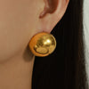 Wholesale Jewelry 316L Stainless Steel Goldplated Geometric Round Earrings For Women