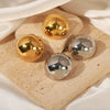 Wholesale Jewelry 316L Stainless Steel Goldplated Geometric Round Earrings For Women