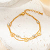 Wholesale Jewelry Titanium Steel Heart Flower Rhombus Electroplating Bracelet For Women