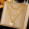 Wholesale Jewelry Titanium Steel Heart Shape Electroplating Pendant Necklace
