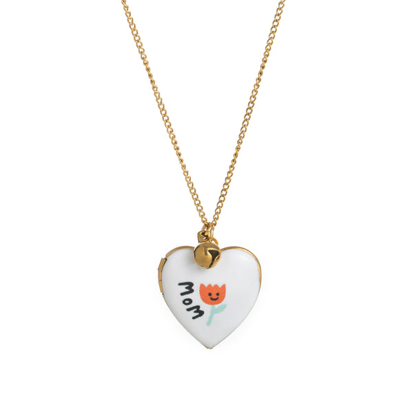 Wholesale Jewelry Titanium Steel Heart Shape Oil Drop Printing Electroplated Pendant Necklace