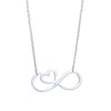 Wholesale Jewelry Titanium Steel Heartshaped Butterfly Knot Necklace For Women With Polishing Plasma Treatment