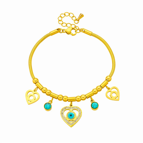 Wholesale Jewelry Titanium Steel Hollow Heart Pendant Chain Electroplated Women's Style