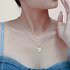 Wholesale Jewelry 316L Stainless Steel Imitation Pearl Chain Necklace With Natural Fritillaria Oval Pendant Geometric Style Electroplating For Women