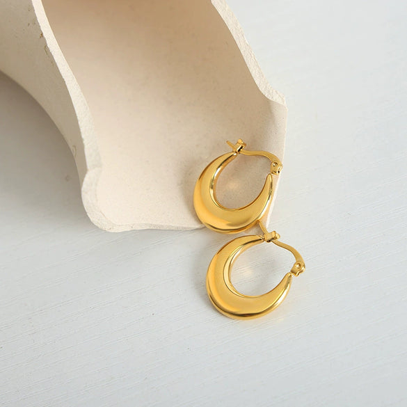 Wholesale Jewelry 316L Stainless Steel 18K Gold Plated Geometric Earrings For Women