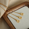 Wholesale Jewelry 316L Stainless Steel 18K Gold Plated Ushaped Diamond Pendant Necklace