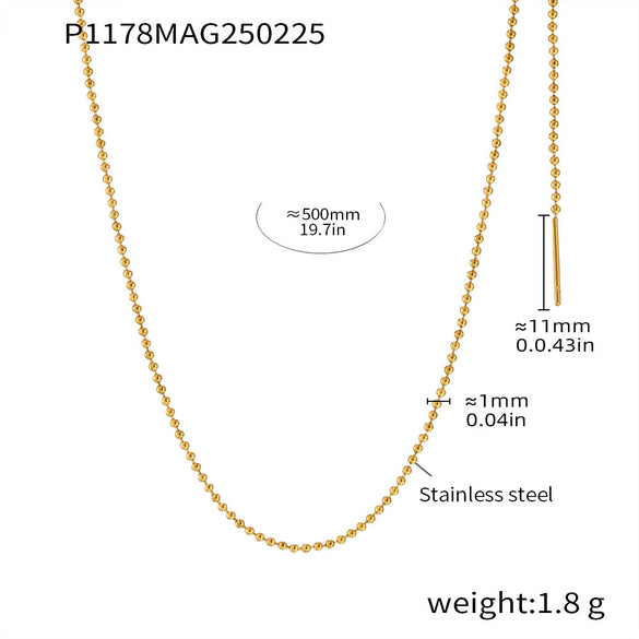 Wholesale Jewelry 316L Stainless Steel Lapis Lazuli Crescent Geometric Double Layer Stacked Necklace And Bead Earrings Light Luxury Electroplating For Women