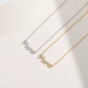 Wholesale Jewelry Titanium Steel Letter Zircon Pendant Necklace Simple Light Luxury Geometric Ochain 14K Real Gold Plated