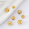 Wholesale Jewelry Titanium Steel Loose Beads Spacer Beads Love Embossed Perforated Fashion Style Drum Beads With Gold Plating