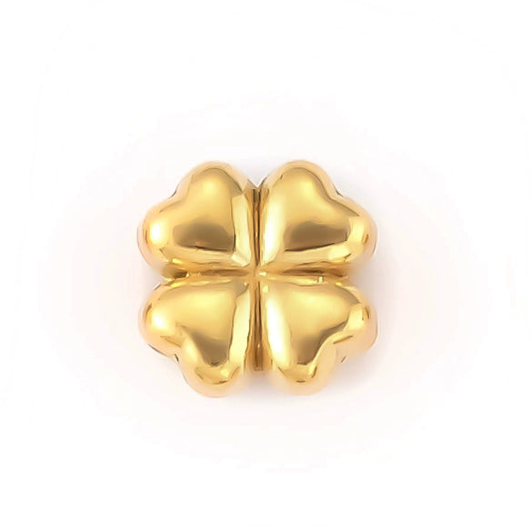 Wholesale Jewelry Titanium Steel Loose Beads Spacer Beads Love Embossed Perforated Fashion Style Drum Beads With Gold Plating