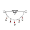 Wholesale Jewelry Titanium Steel Love Double Ear Hole Piercing With Heart Bow Star Shapes Electroplated