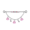 Wholesale Jewelry Titanium Steel Love Double Ear Hole Piercing With Heart Bow Star Shapes Electroplated