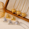 Wholesale Jewelry 316L Stainless Steel Love Drops Drops Bell Pattern Electroplating Pendant Earrings Necklace